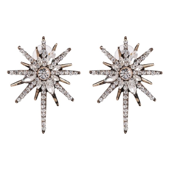 Crystal Starburst Earrings - Picture 2 of 7